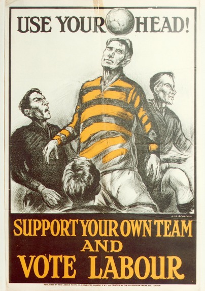 MacDonald needed to prove Labour wasn’t only on the workers’ team (1923 General Election poster)